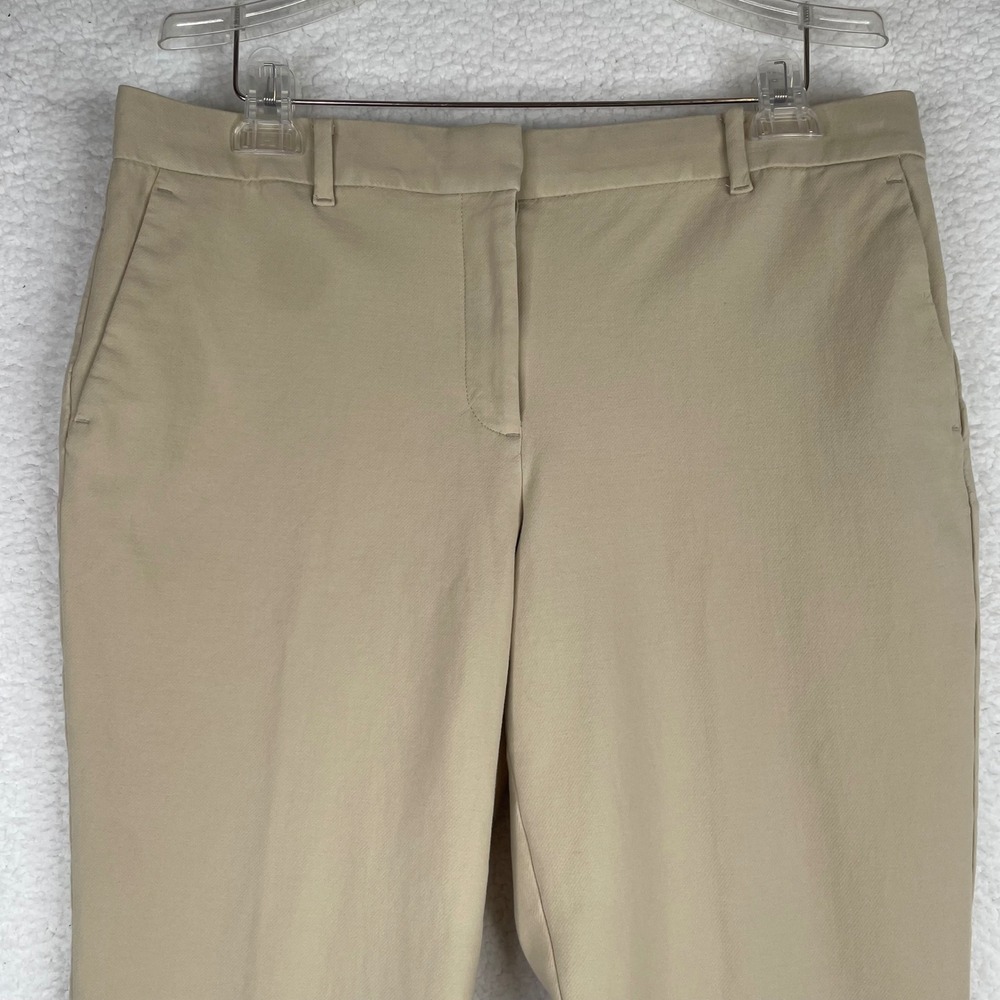 Ann‎ Taylor Curvy Fit Tan Beige Tapered Cotton Stretch Trousers Womens 12